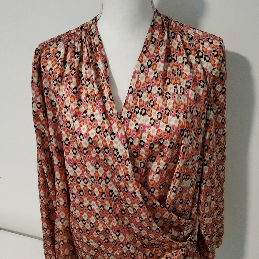 Anne Klein Multicolor Wrap Blouse - image 7